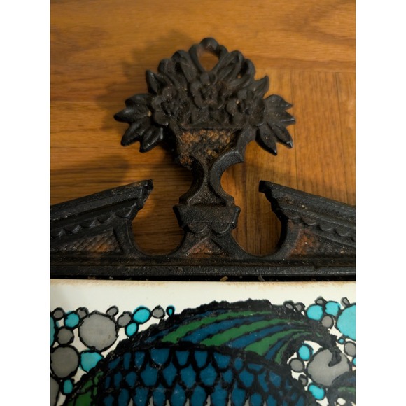 Vintage Cast Iron Trivet Fish or Cut Bait Made in Japan Tile  Vintage Cast Iron Trivet Fish Or Cut Bait   Made In Japan Tile MCM‎ Mid Century